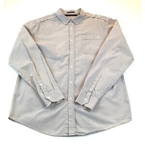 Sean John 2XL Long Sleeve Tailored Shirt Pocket Gray Check